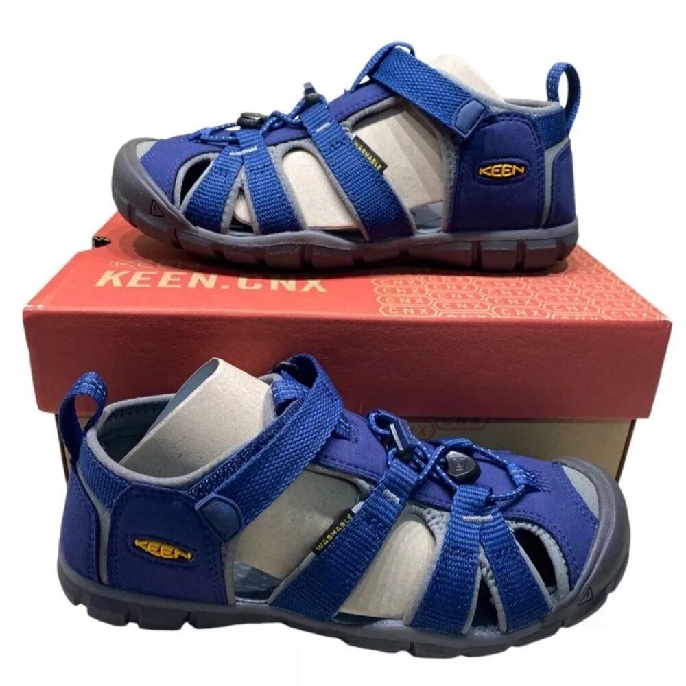 KEEN Seacamp II CNX Closed Toe Sandal Youth Size 2 Blue New With Box